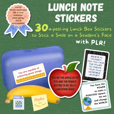 Lunch Note Stickers - PLR Template Pack