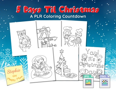 5 Days Till Christmas - A PLR Coloring Countdown