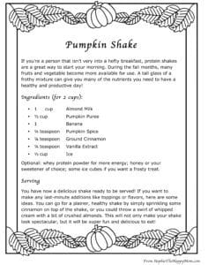 Pumpkin Shake Recipe