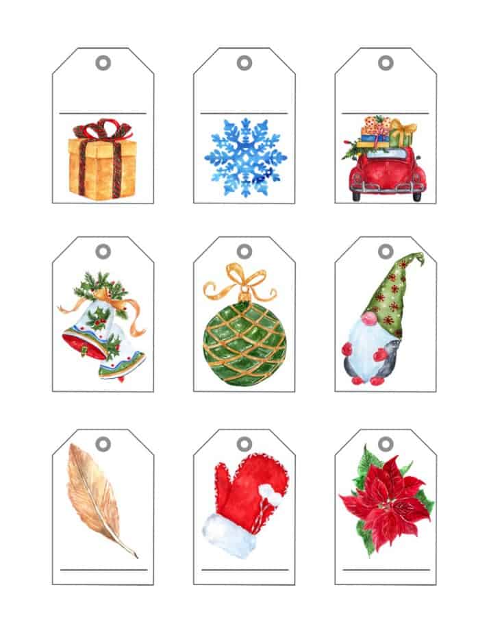 Get Watercolor Christmas Tags in Christmas Bundle Extra