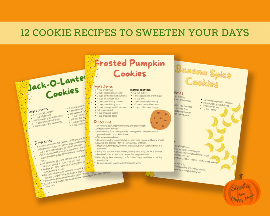 fall cookie recipe book with plr