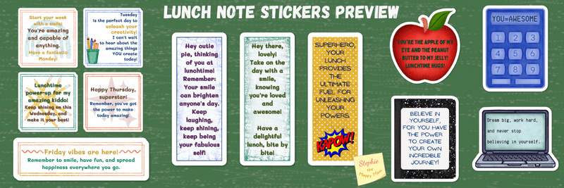 Lunch note Stickers Preview 1