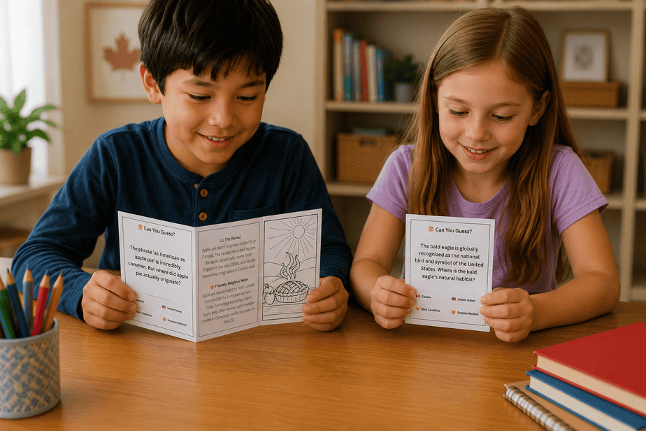A child playing the Canada vs USA Pocket Guessing Game